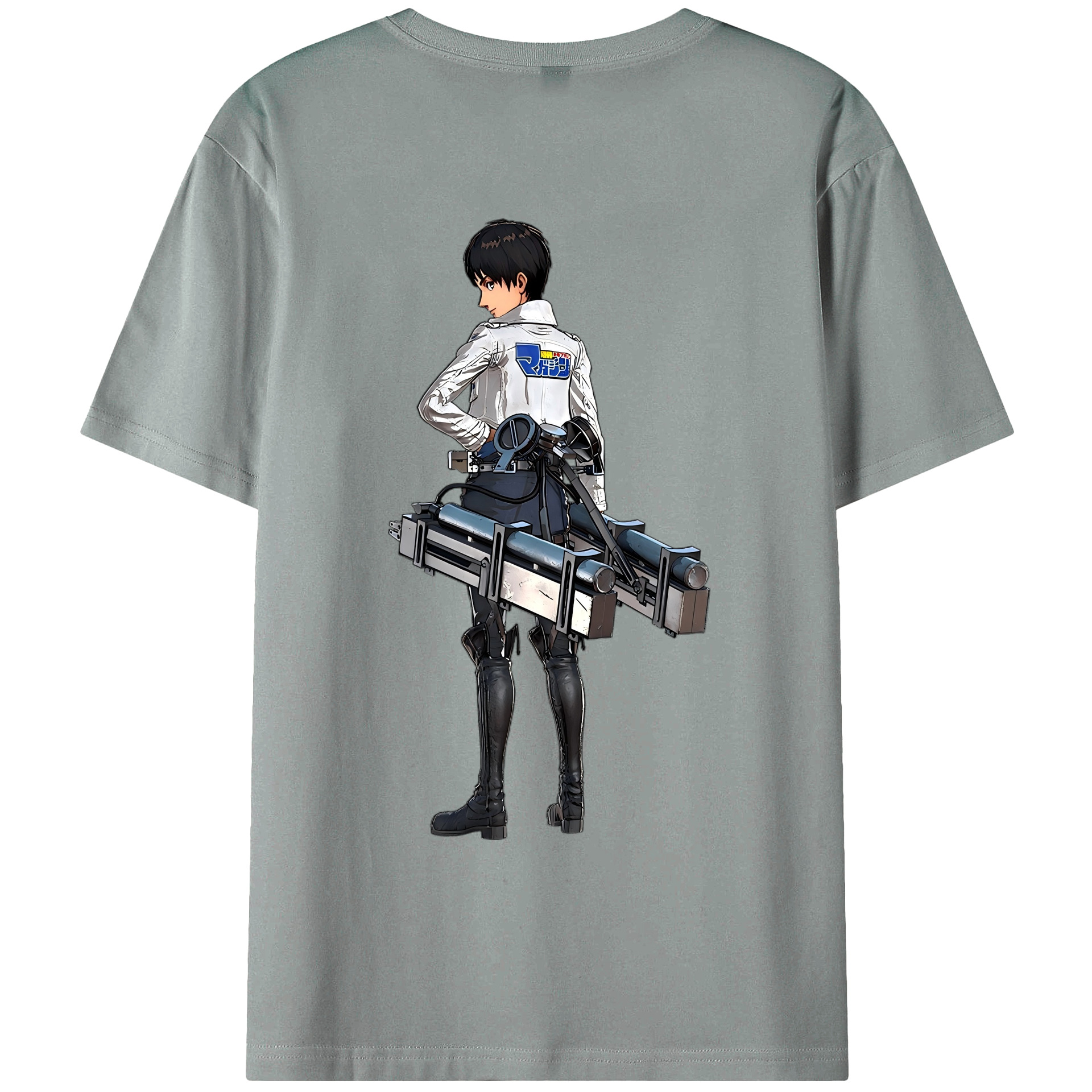（画像用） 進撃の巨人 エレン･イェーガー Attack on Titan Eren Jäger 綿100％ メンズ半袖Tシャツ（バックプリント） 通気性
